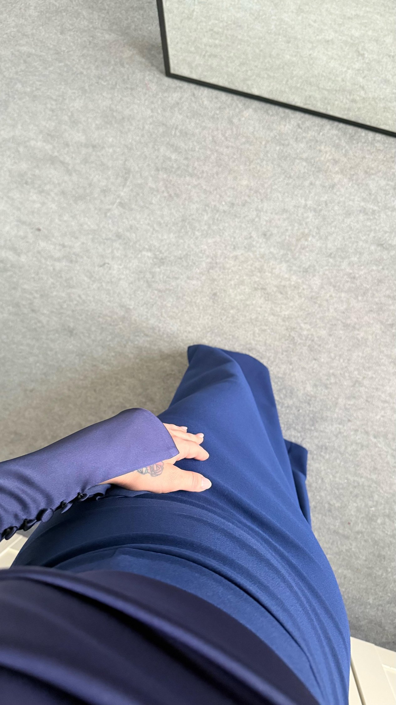 Alya Saten Kollu Abiye Lacivert