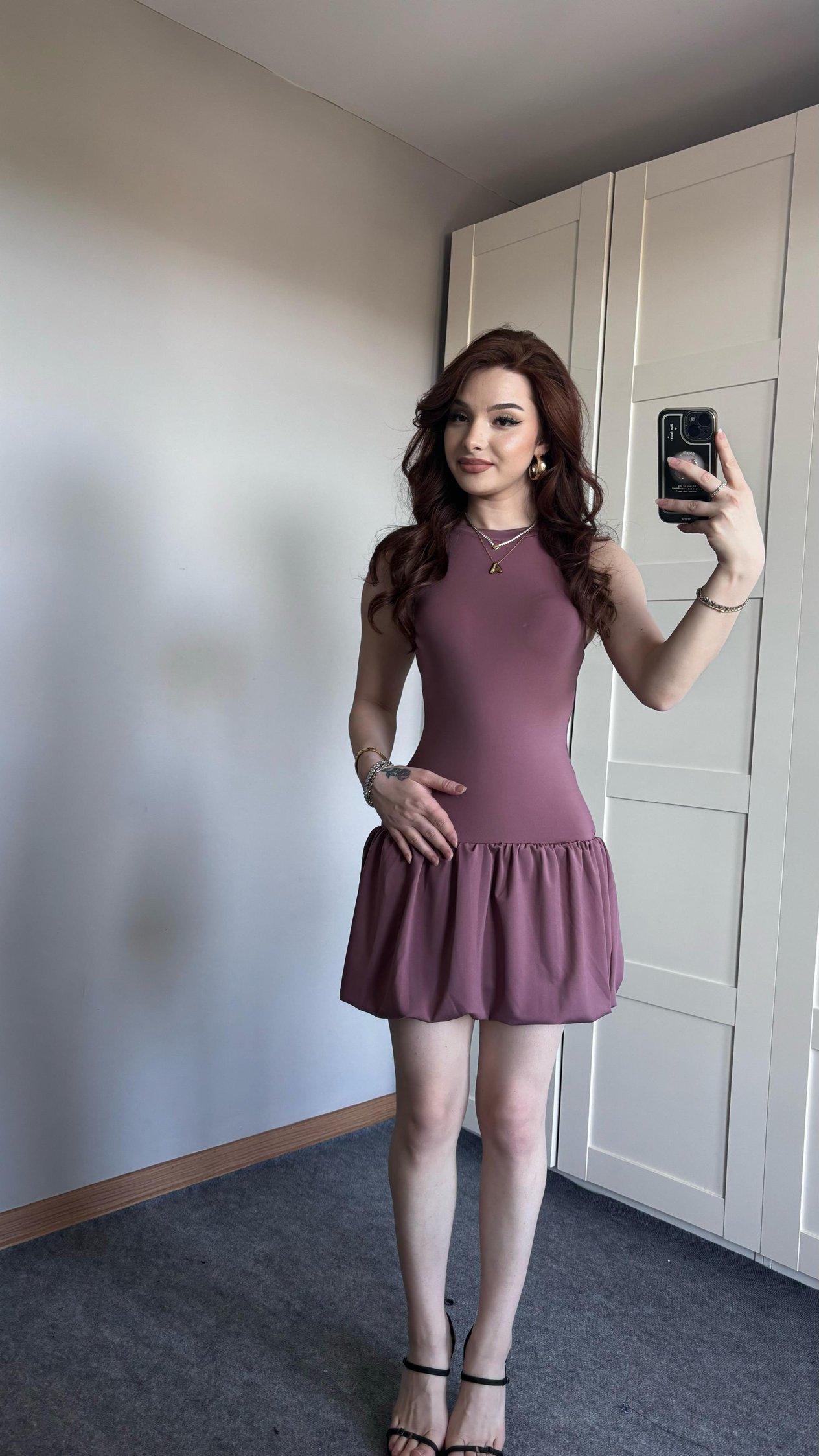 Balon Etek Gül Kurusu Elbise