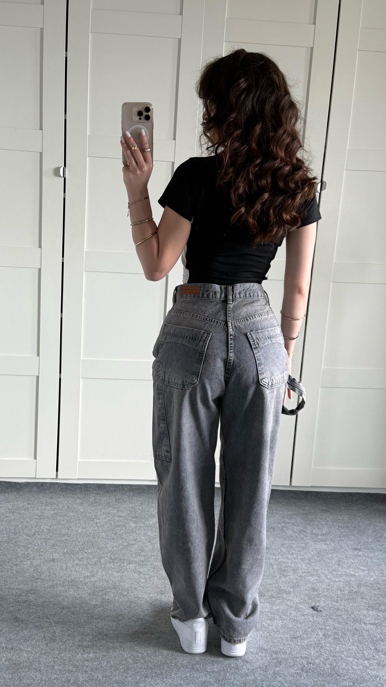 Barrel Bol Kesim Baggy Jean Açık Gri