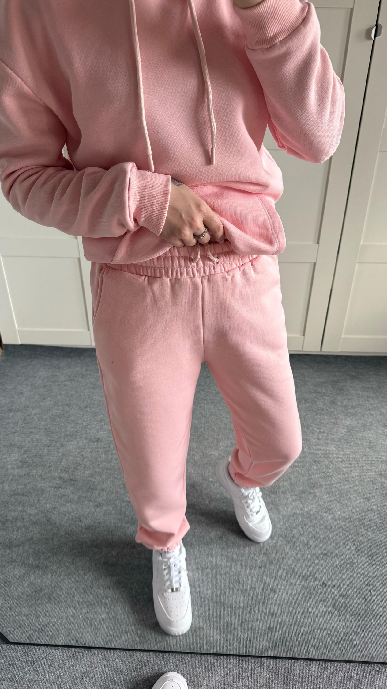 Casual Kapüşonlu Eşofman Takımı Pembe