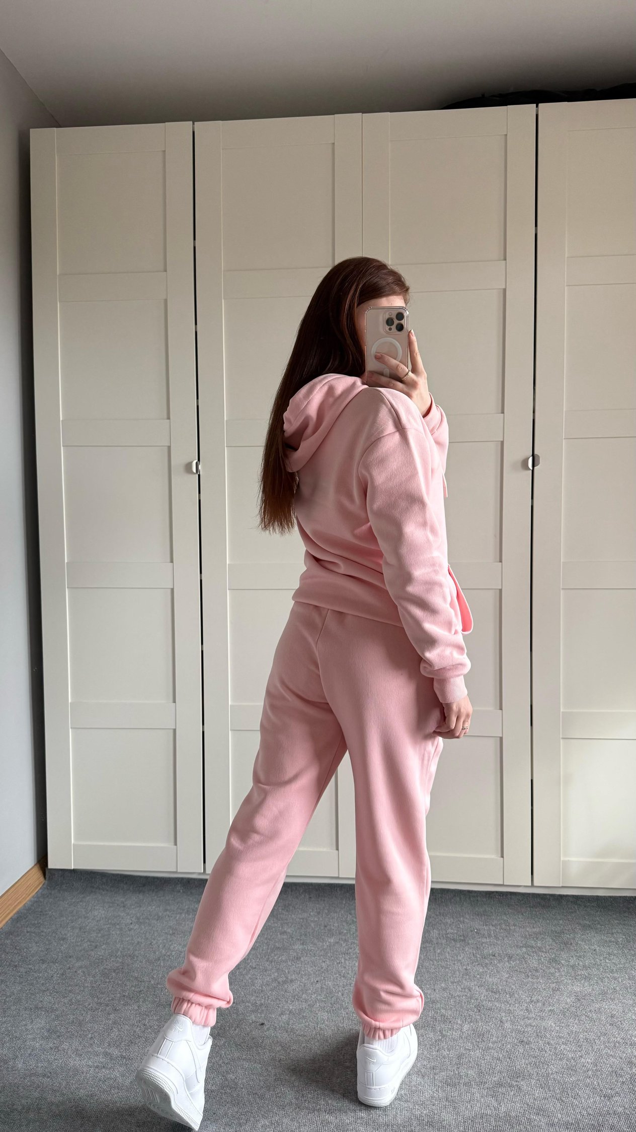 Casual Kapüşonlu Eşofman Takımı Pembe