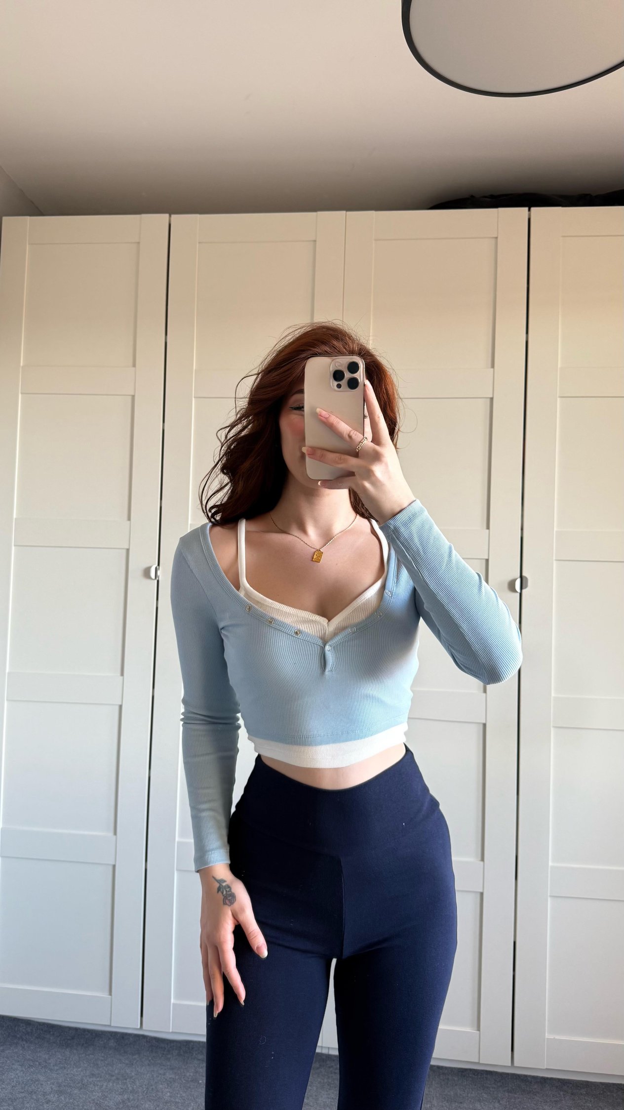 Combo Çıtçıtlı Crop Bebe Mavisi