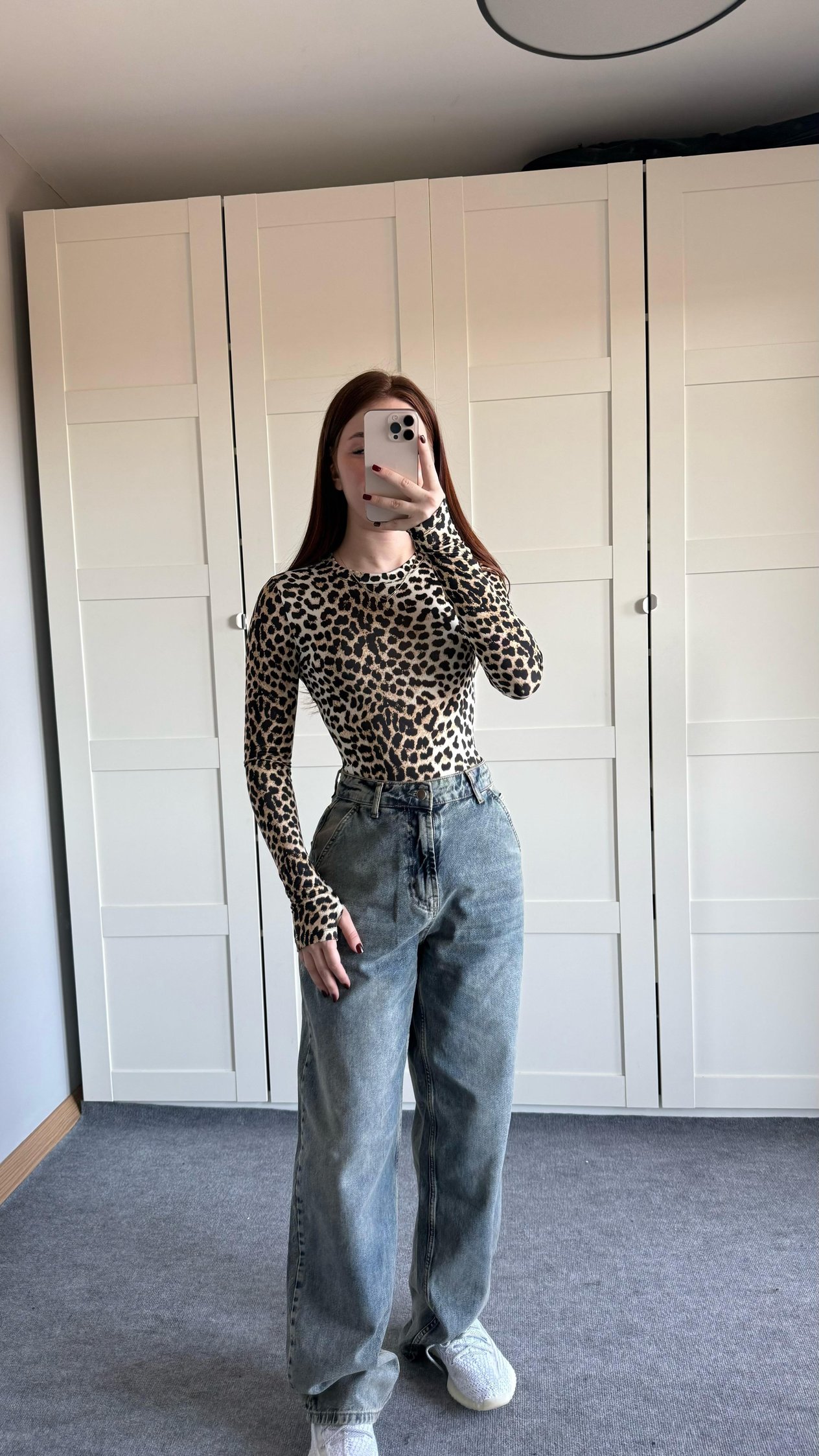 El Detaylı Çıtçıtlı Bodysuit Leopar