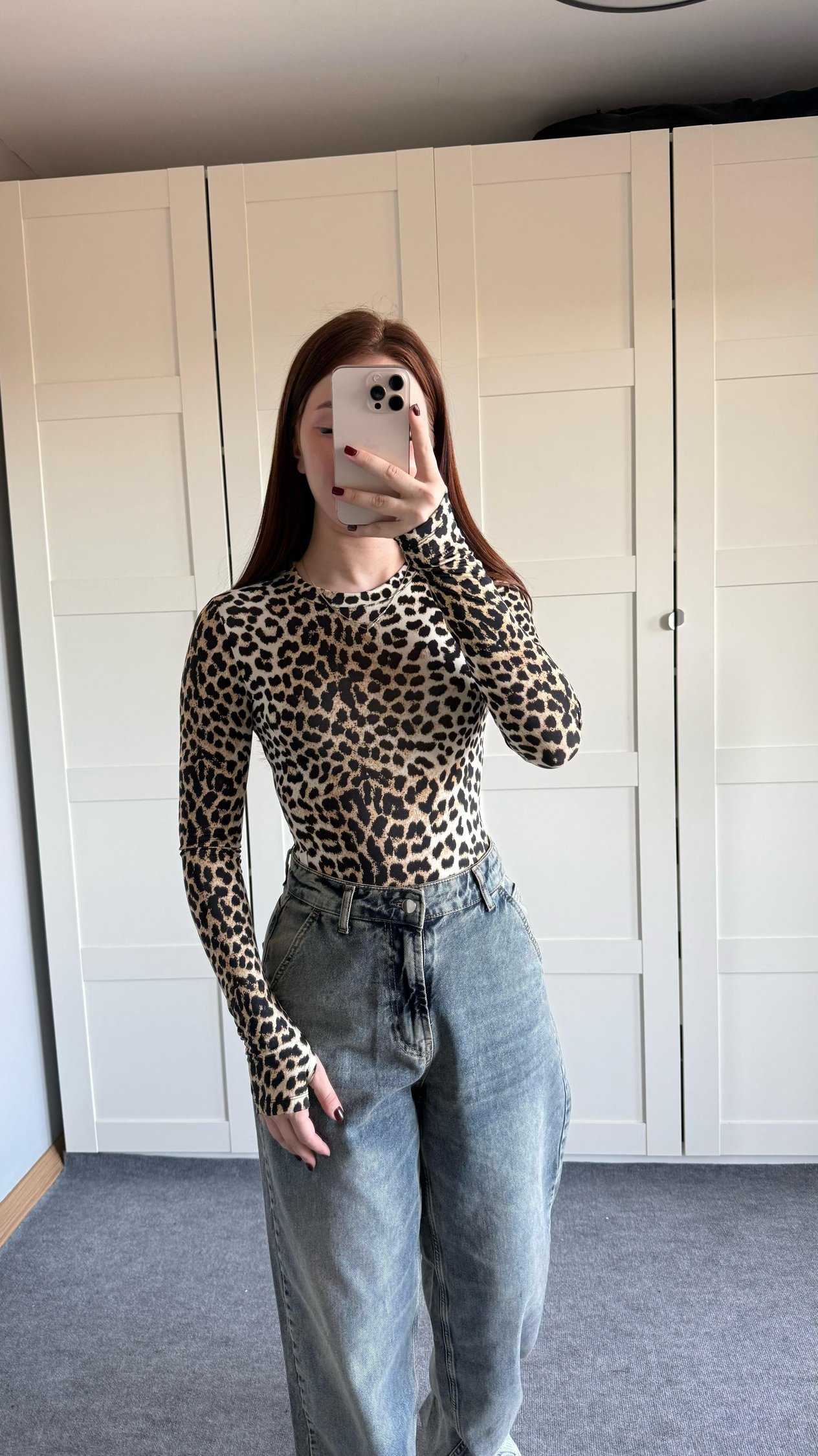 El Detaylı Çıtçıtlı Bodysuit Leopar