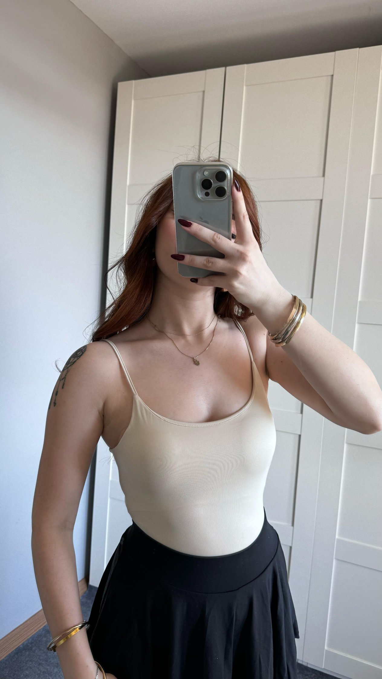 İp Askılı Bodysuit Bej