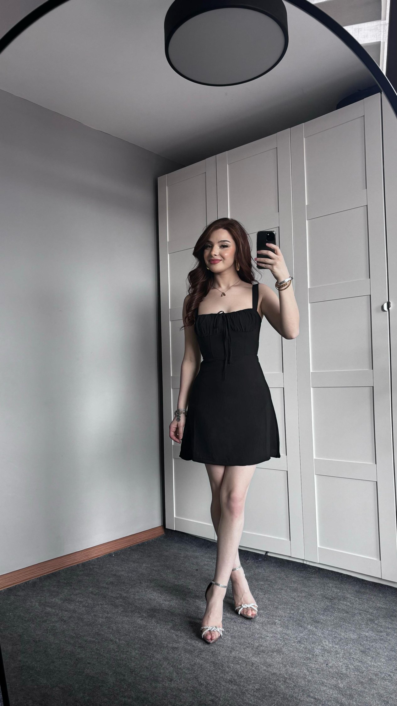 Mini Çıtır Siyah Sade Elbise