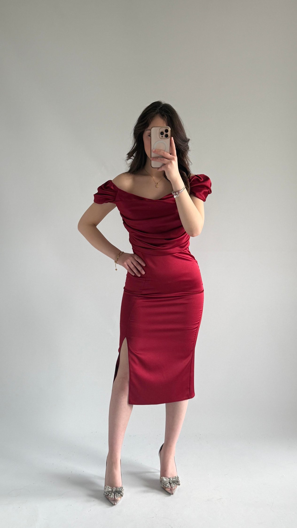 Pandora Midi Abiye Bordo