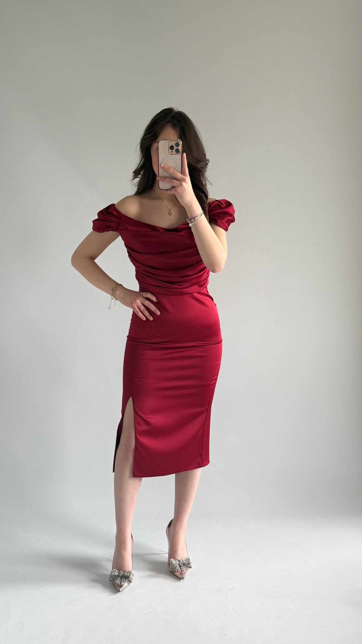 Pandora Midi Abiye Bordo