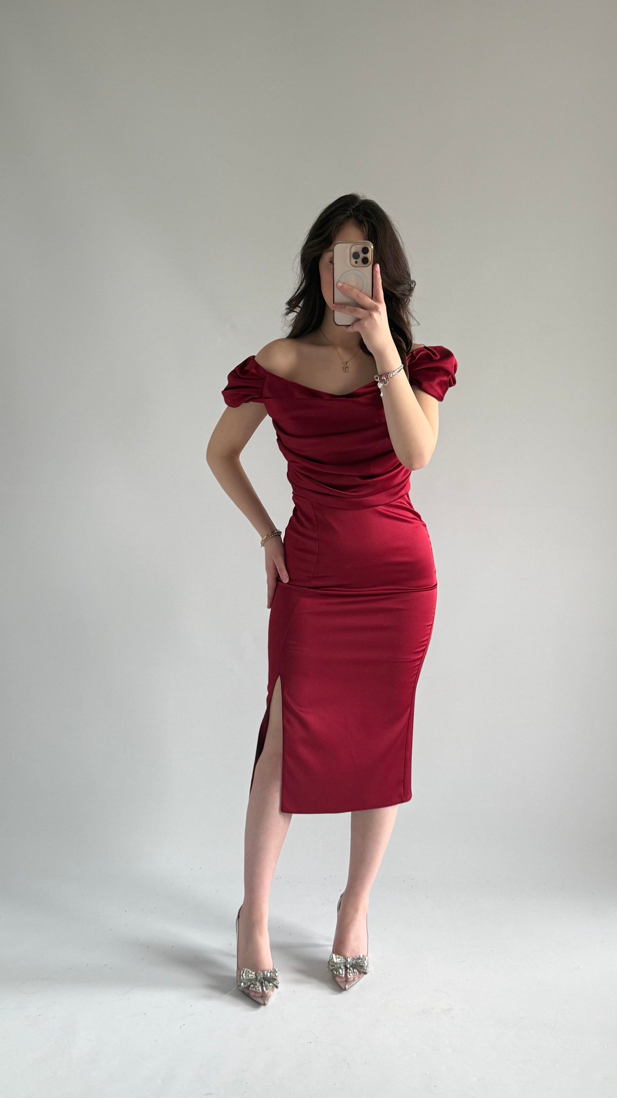Pandora Midi Abiye Bordo