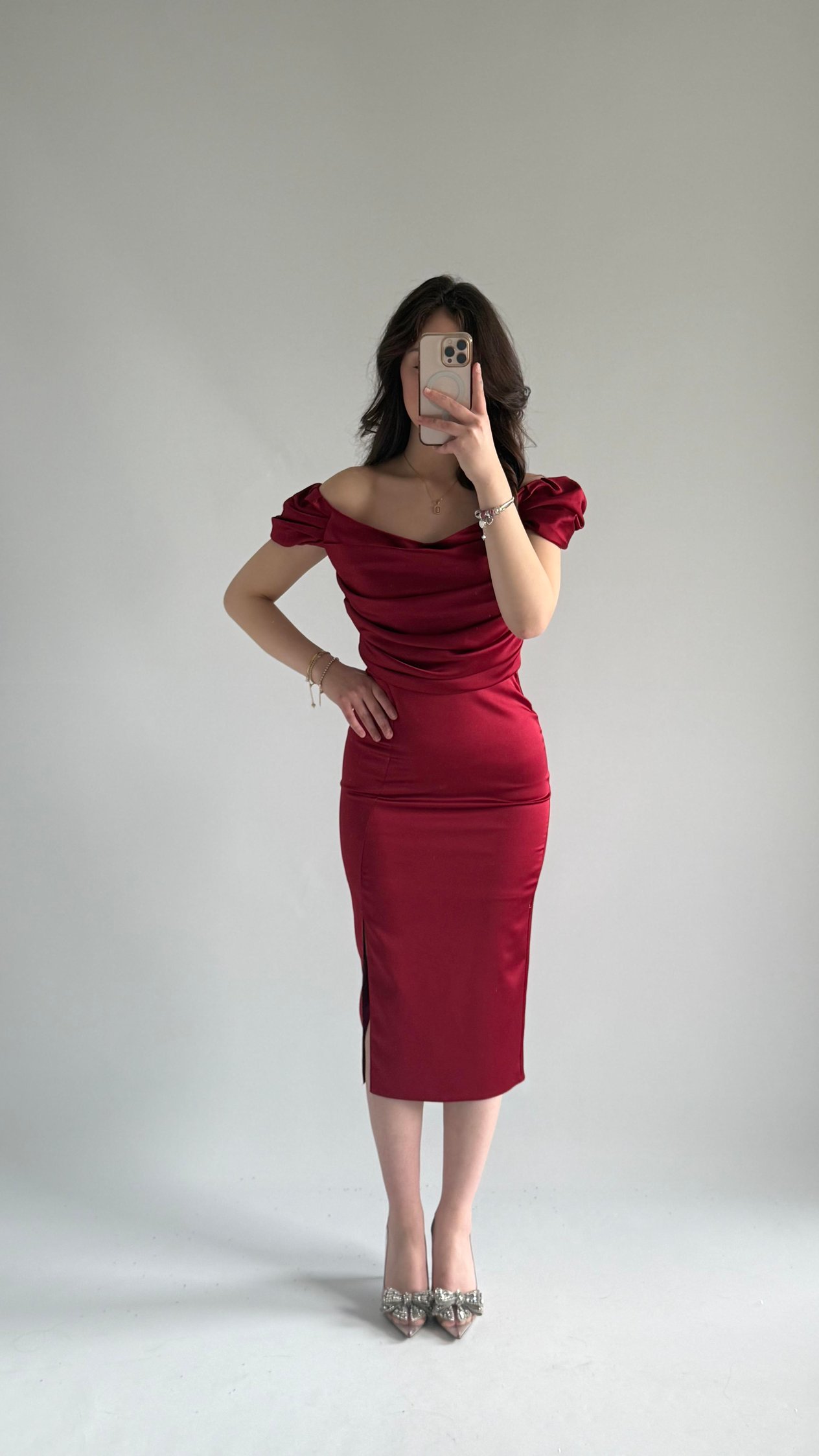 Pandora Midi Abiye Bordo