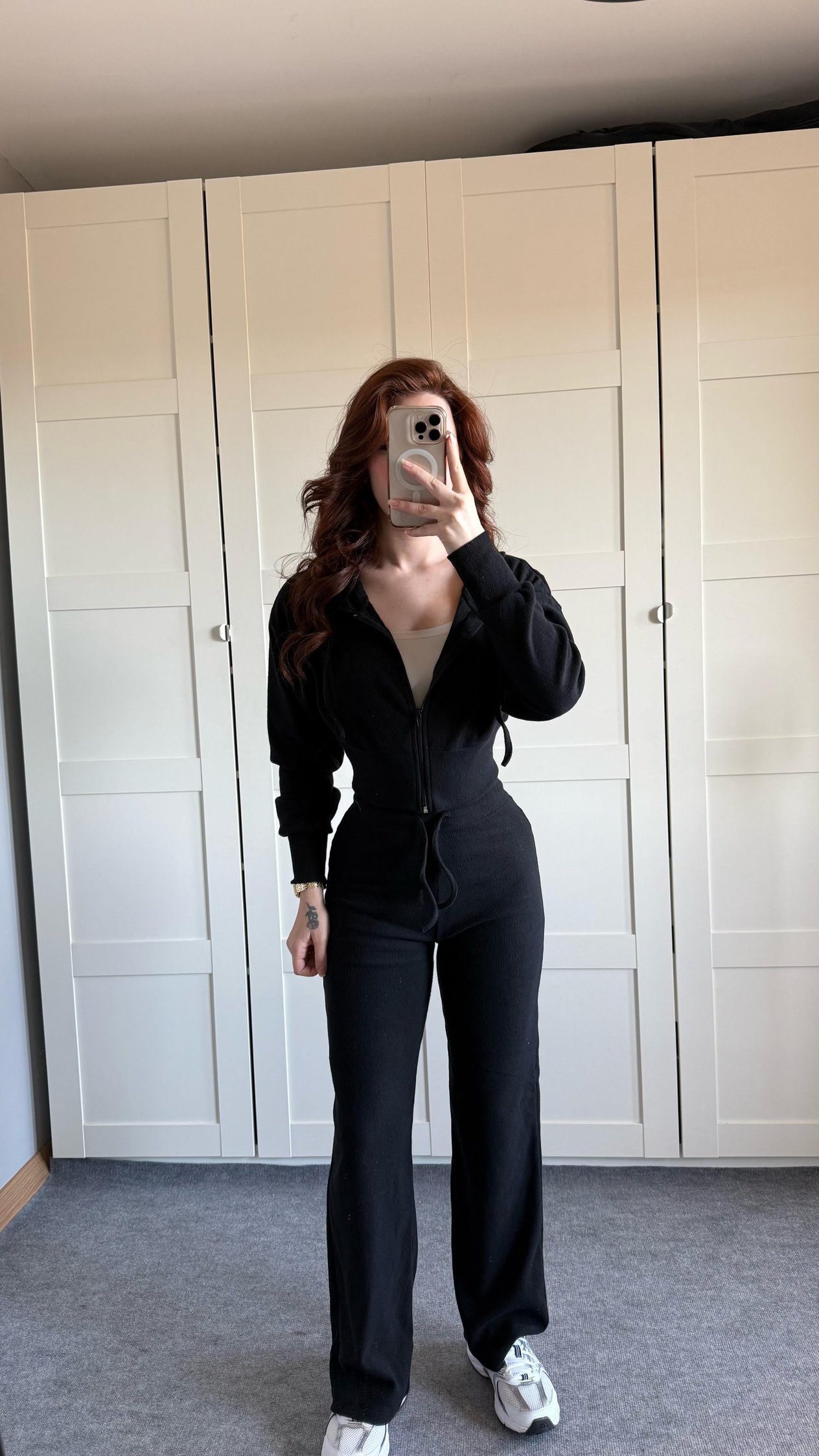 Ronessme Crop Hırka Takım Siyah