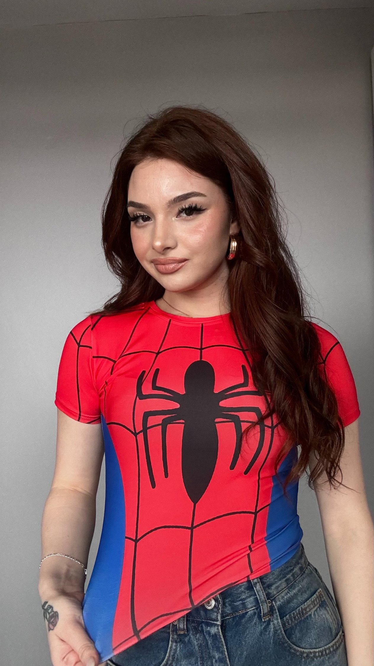 Spider Women Kırmızı  Crop