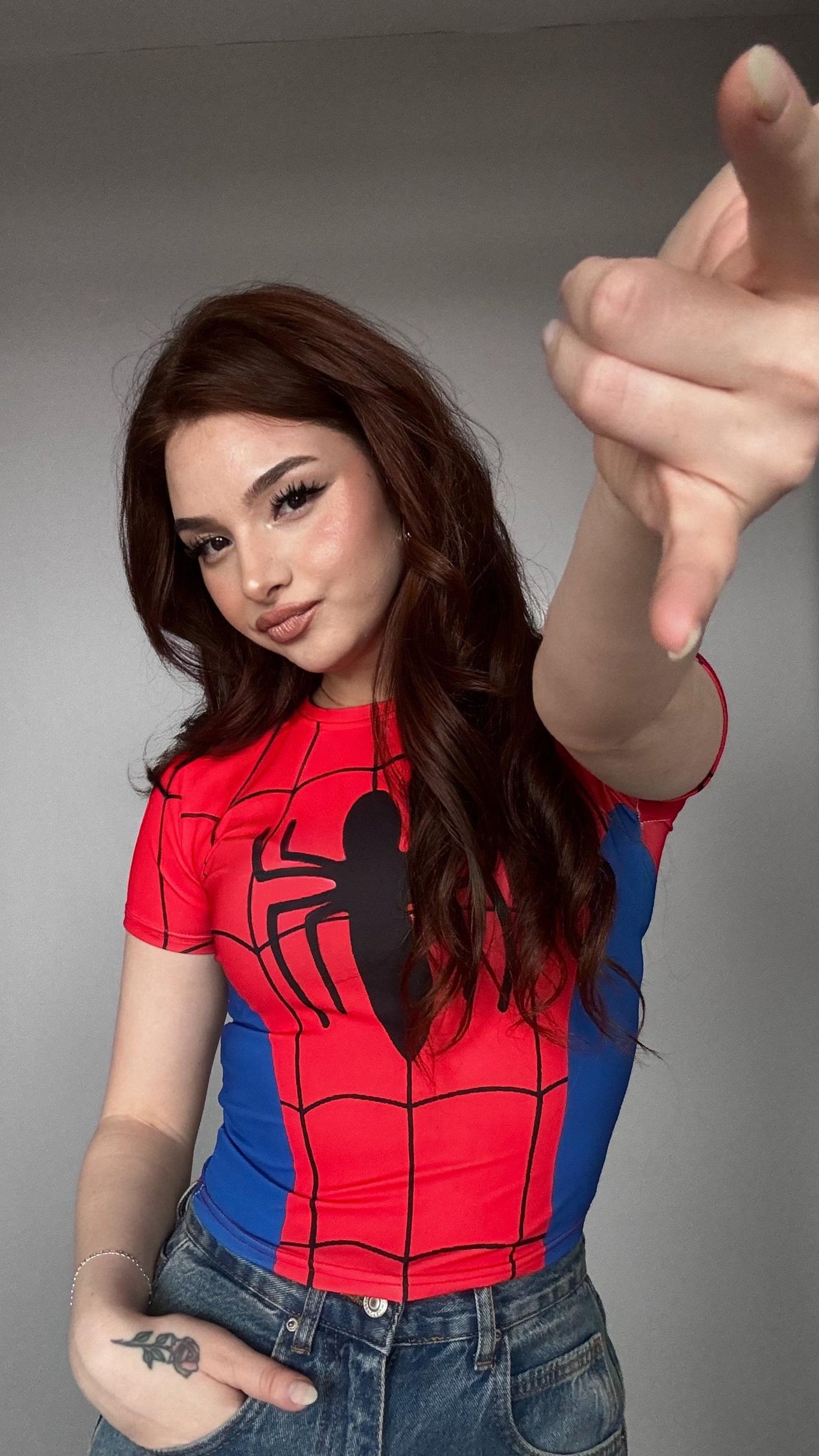 Spider Women Kırmızı  Crop
