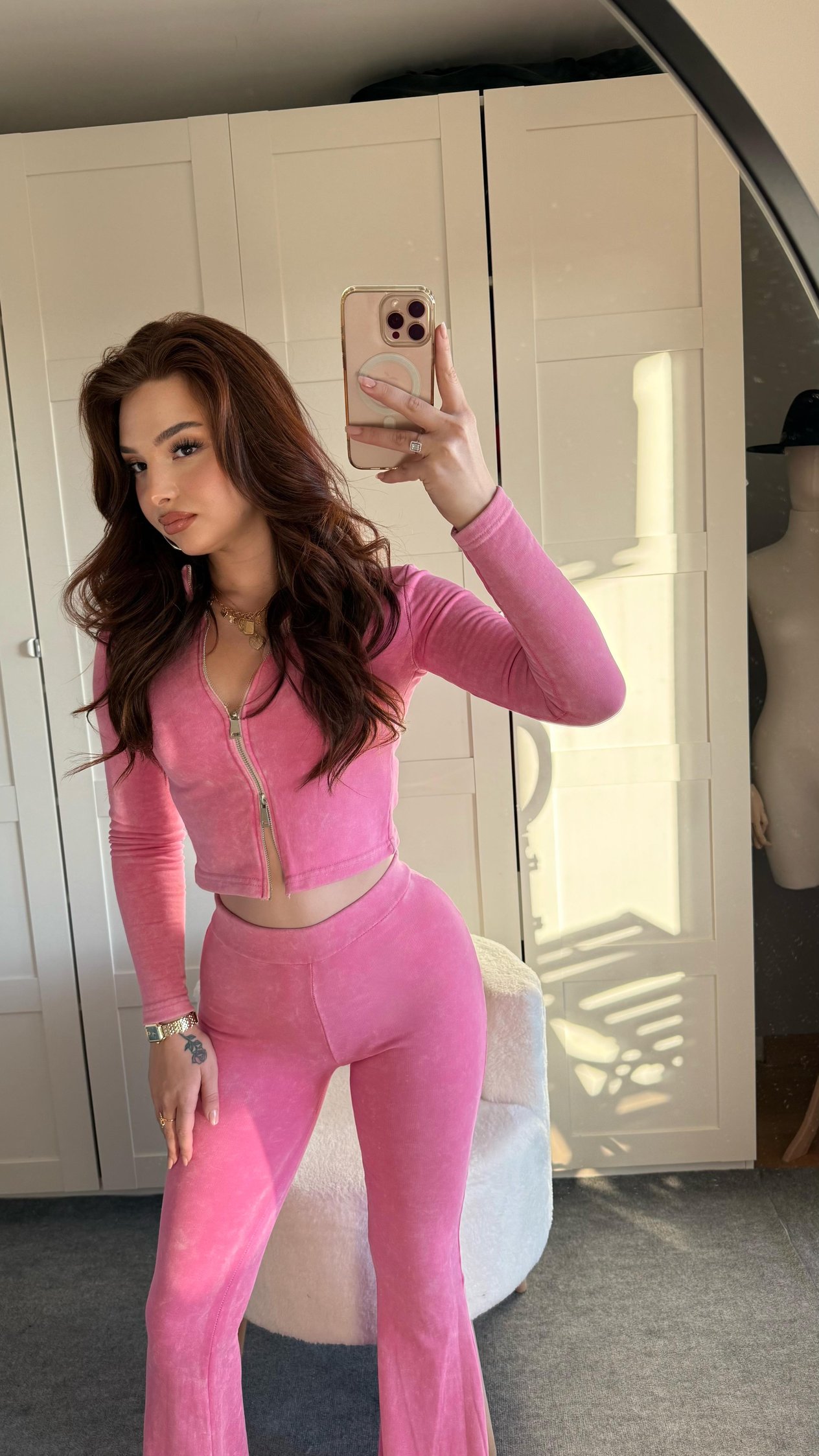 Üç İplik Yıkamalı Kotton Takım Pembe