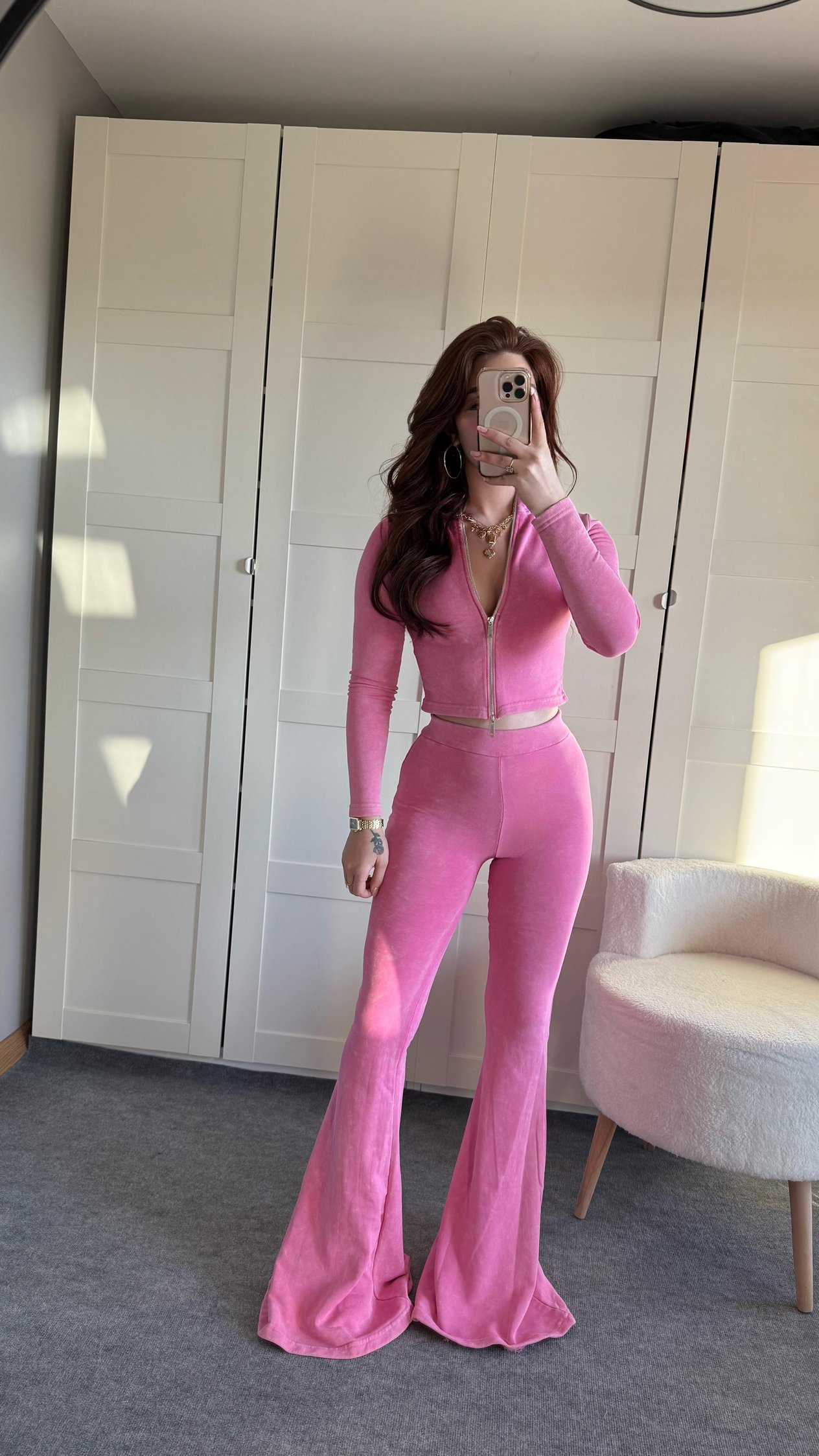 Üç İplik Yıkamalı Kotton Takım Pembe