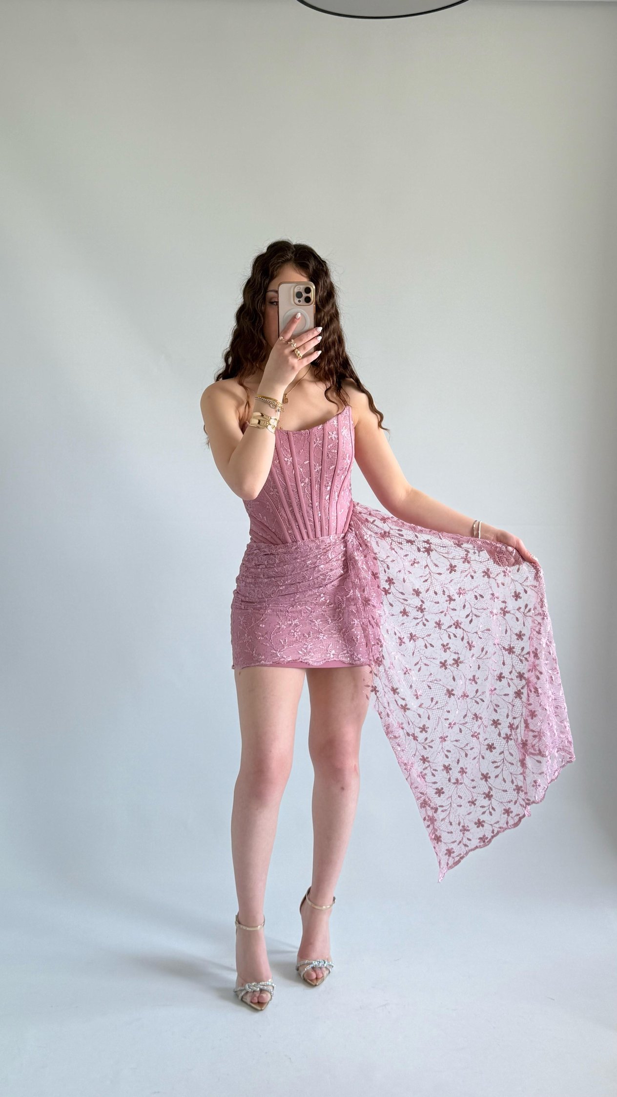 Victoria Dantel Mini Abiye Gül Kurusu
