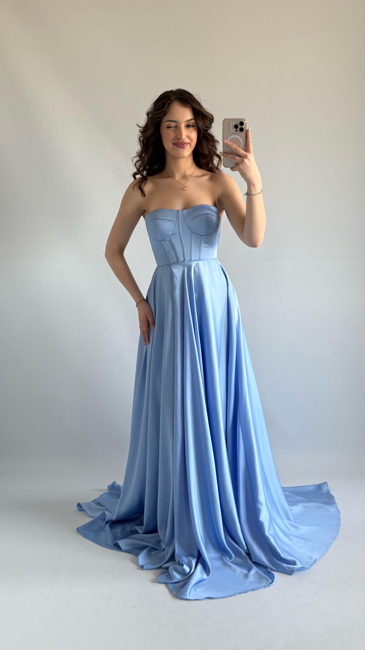 Violetta Saten Abiye Bebe Mavisi