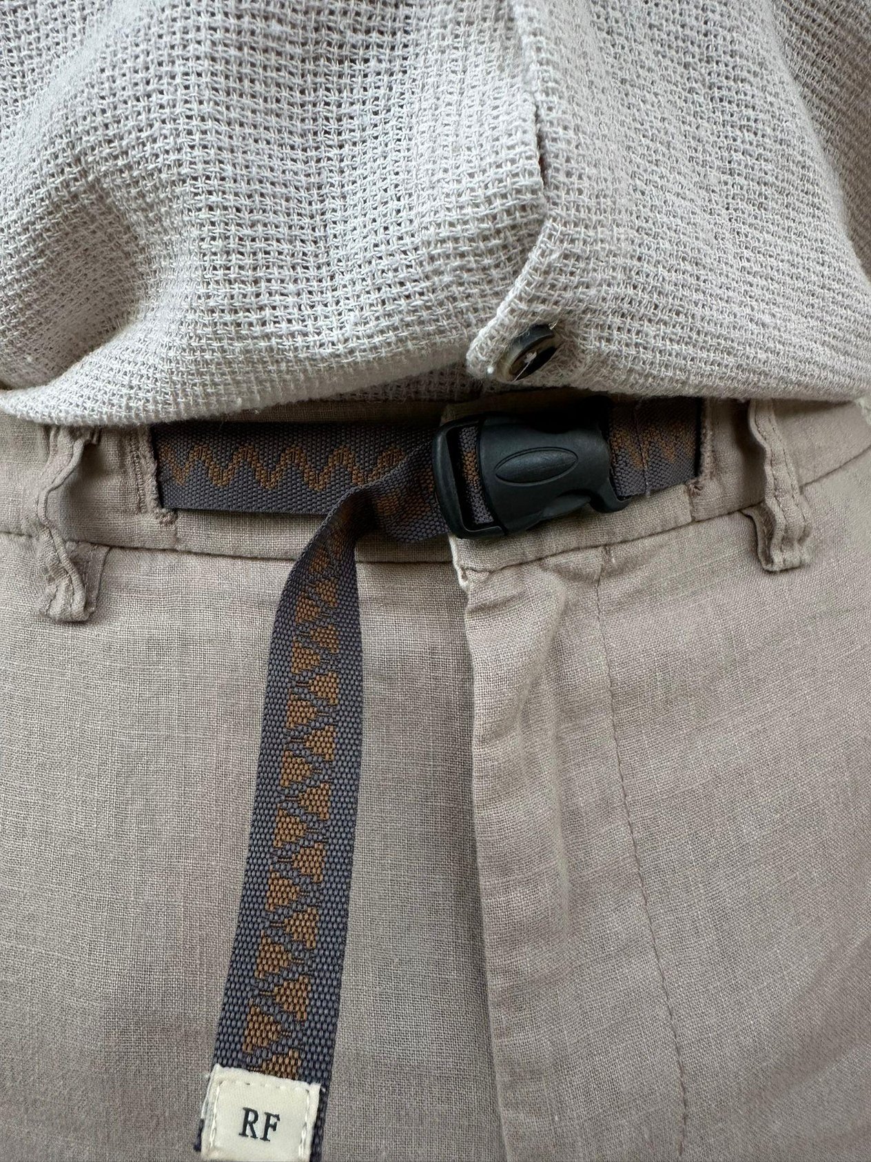 Beli Kemerli Lınen Kumaş Pantolon - Bej