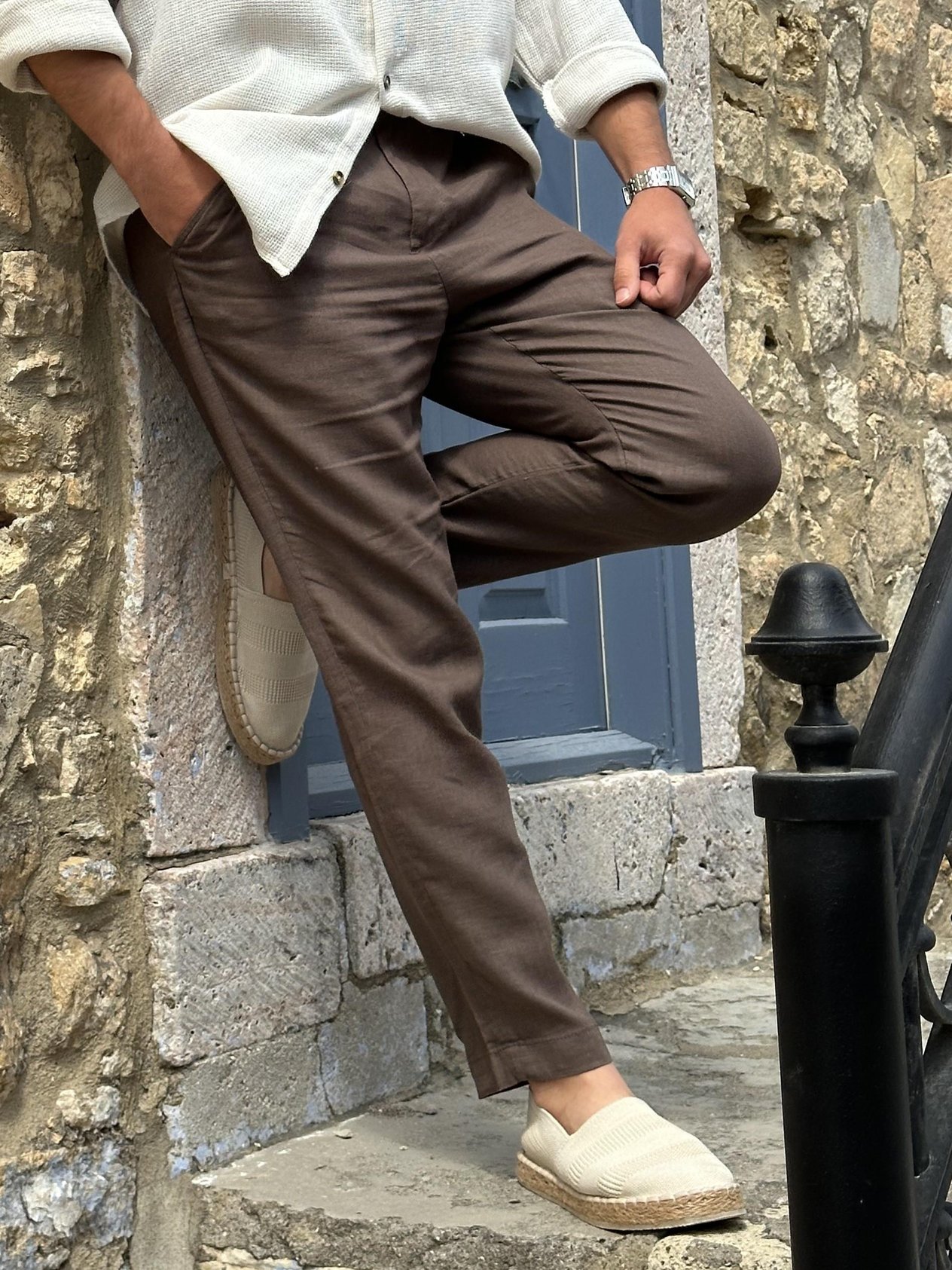 Beli Kemerli Lınen Kumaş Pantolon