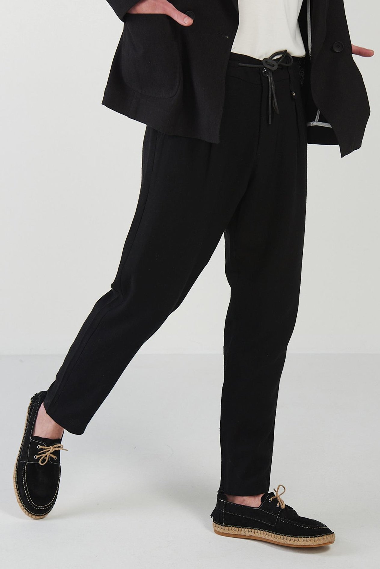 Beli Lastikli Yandan Cepli Kordonlu Pantolon