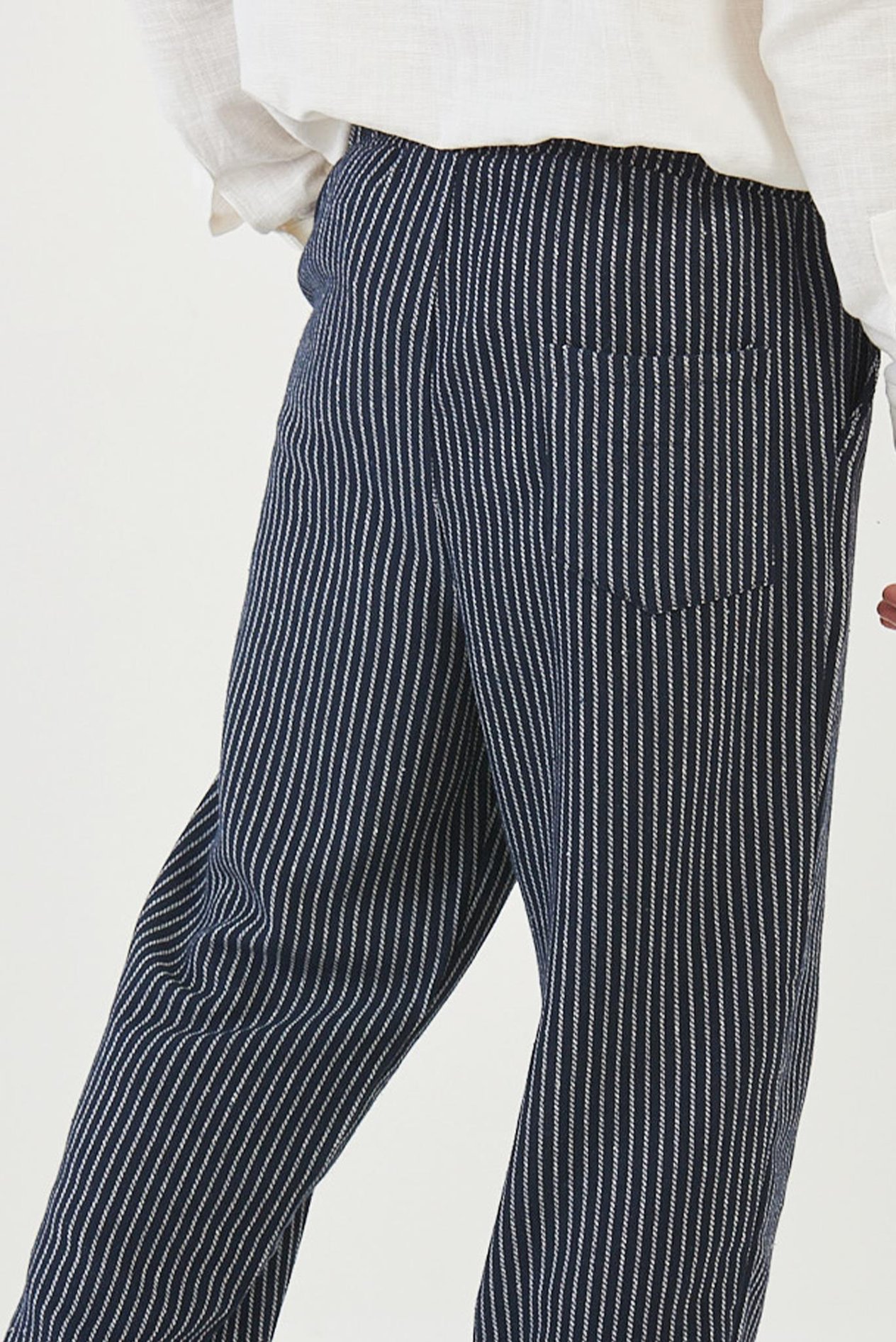 Çizgili Çuhra Baggy Pantolon