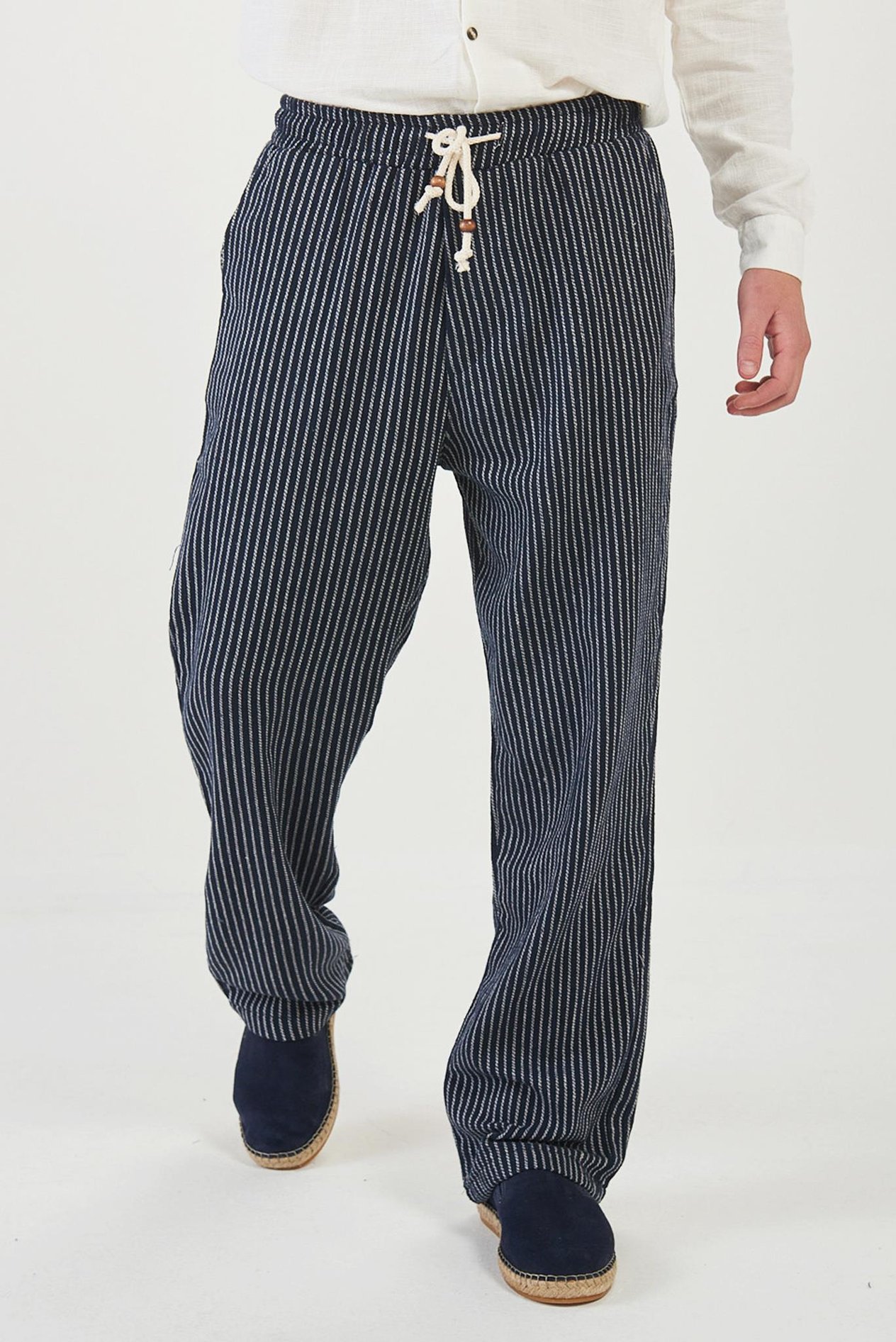 Çizgili Çuhra Baggy Pantolon