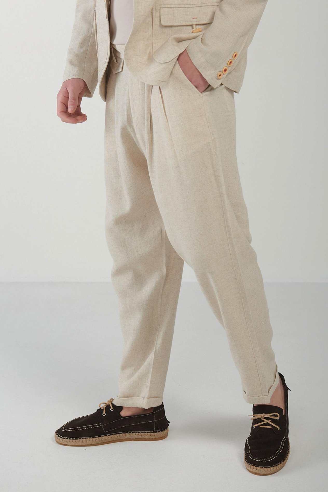 Duble Parça Pileli Yandan Cepli Pantolon