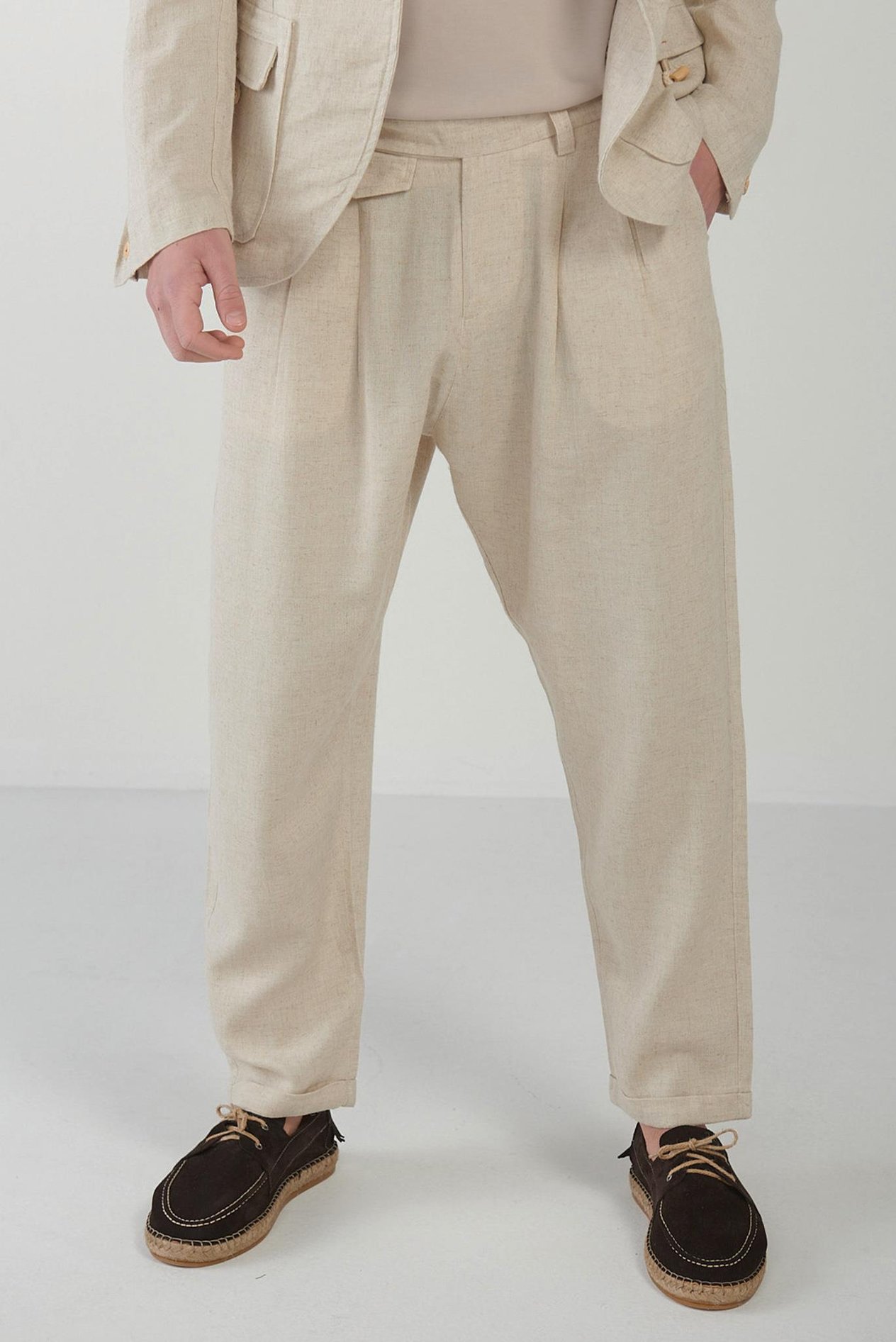 Duble Parça Pileli Yandan Cepli Pantolon