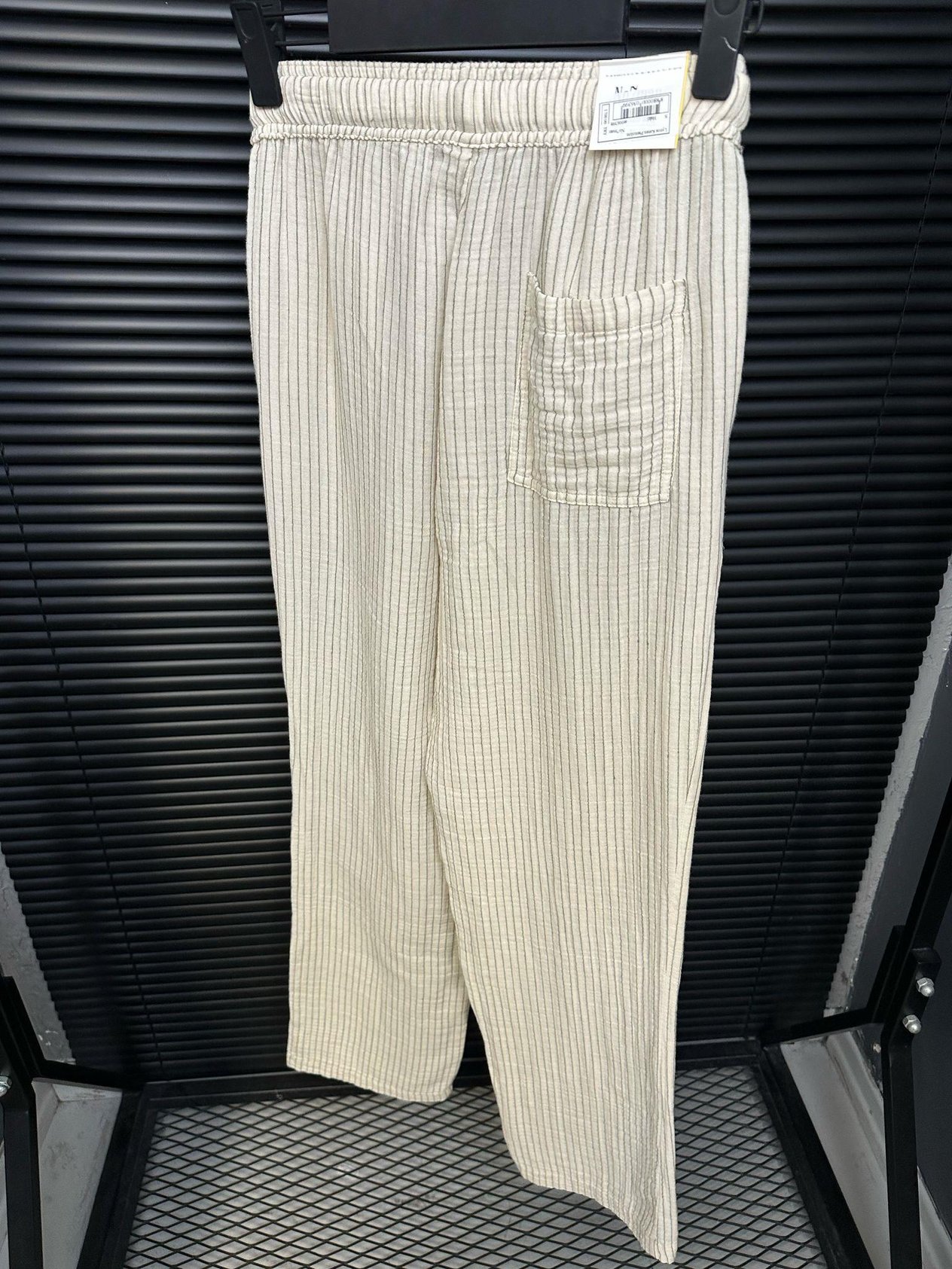 Lyros Çizgili Keten Pantolon