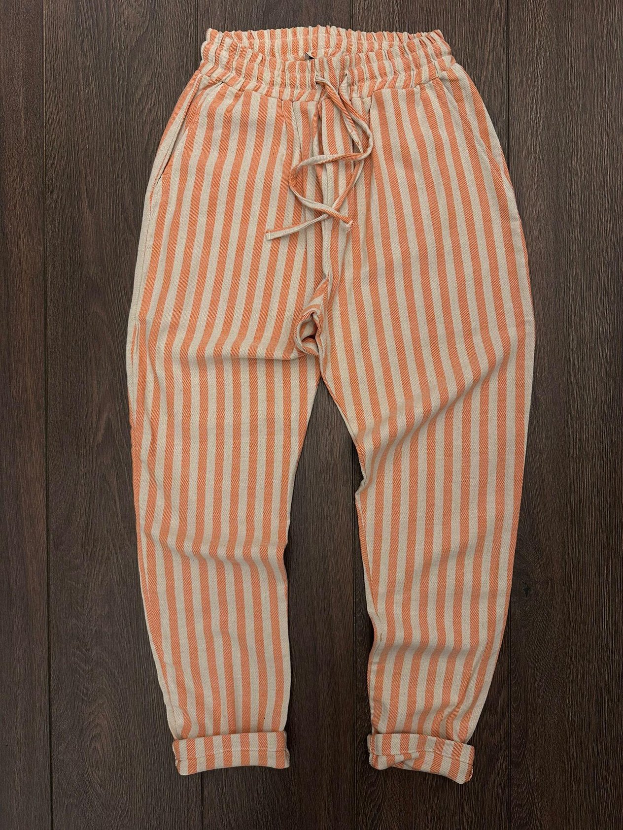 Ryan Çizgili Keten Pantolon