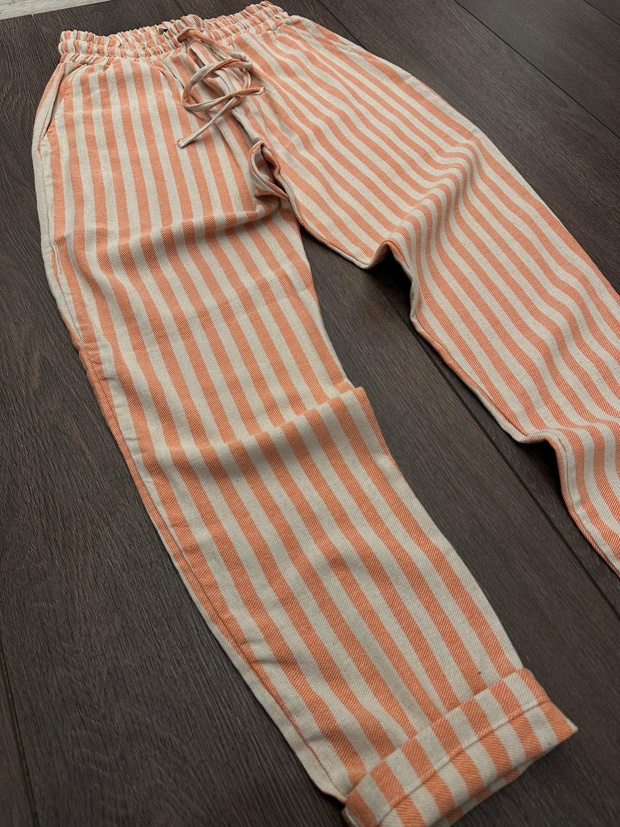 Ryan Çizgili Keten Pantolon