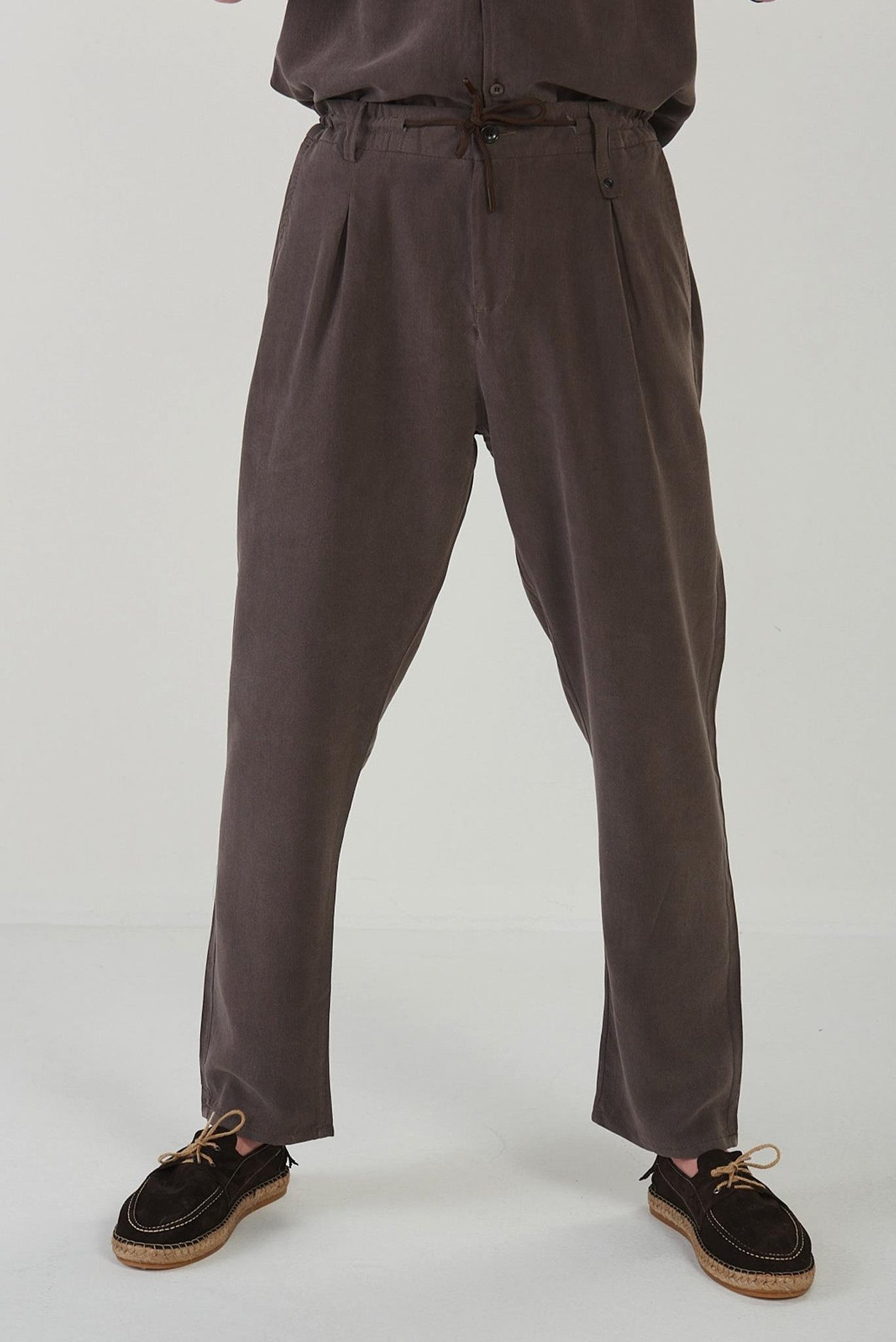 Yan Cepli Kordonlu Pantolon