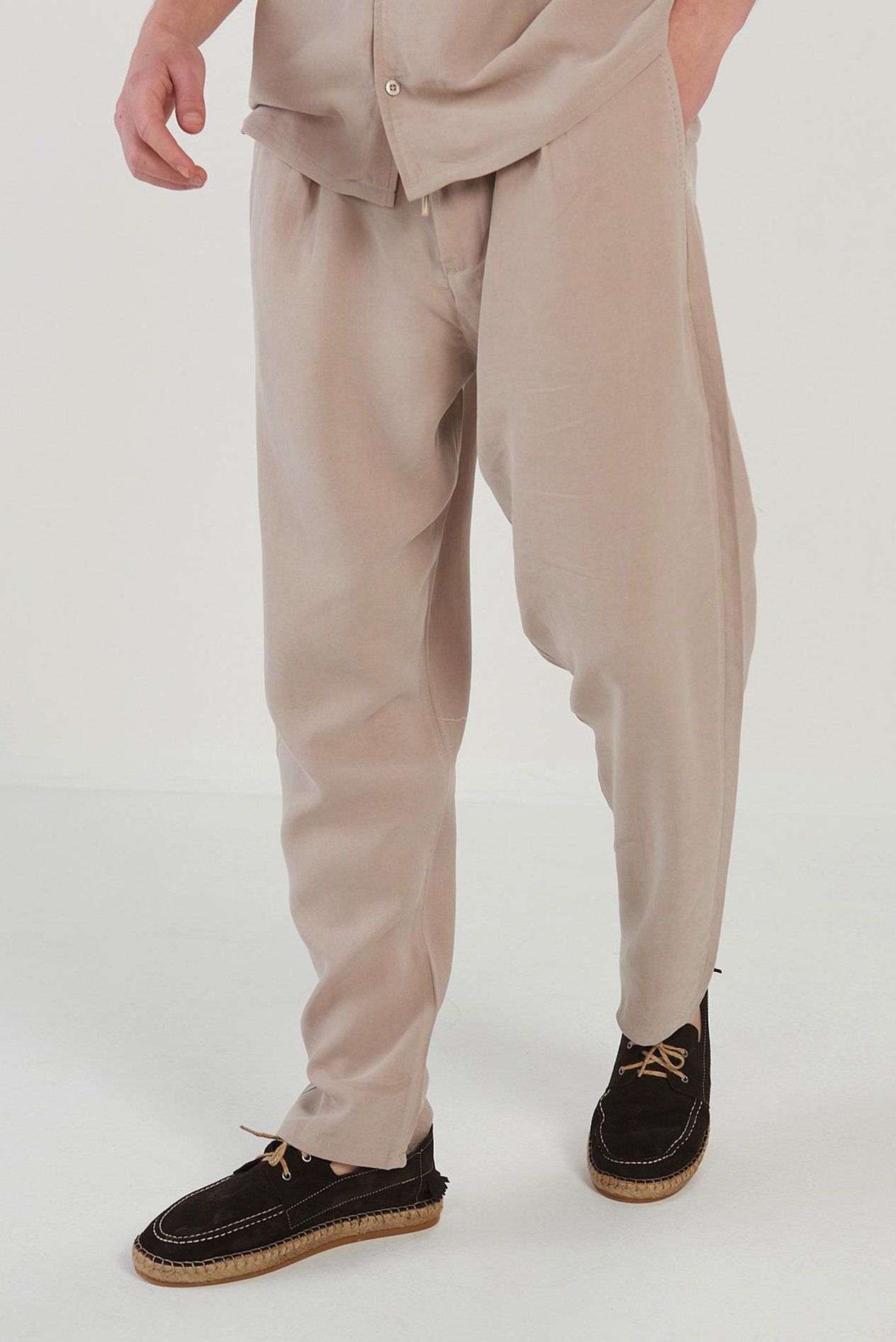 Yan Cepli Kordonlu Pantolon