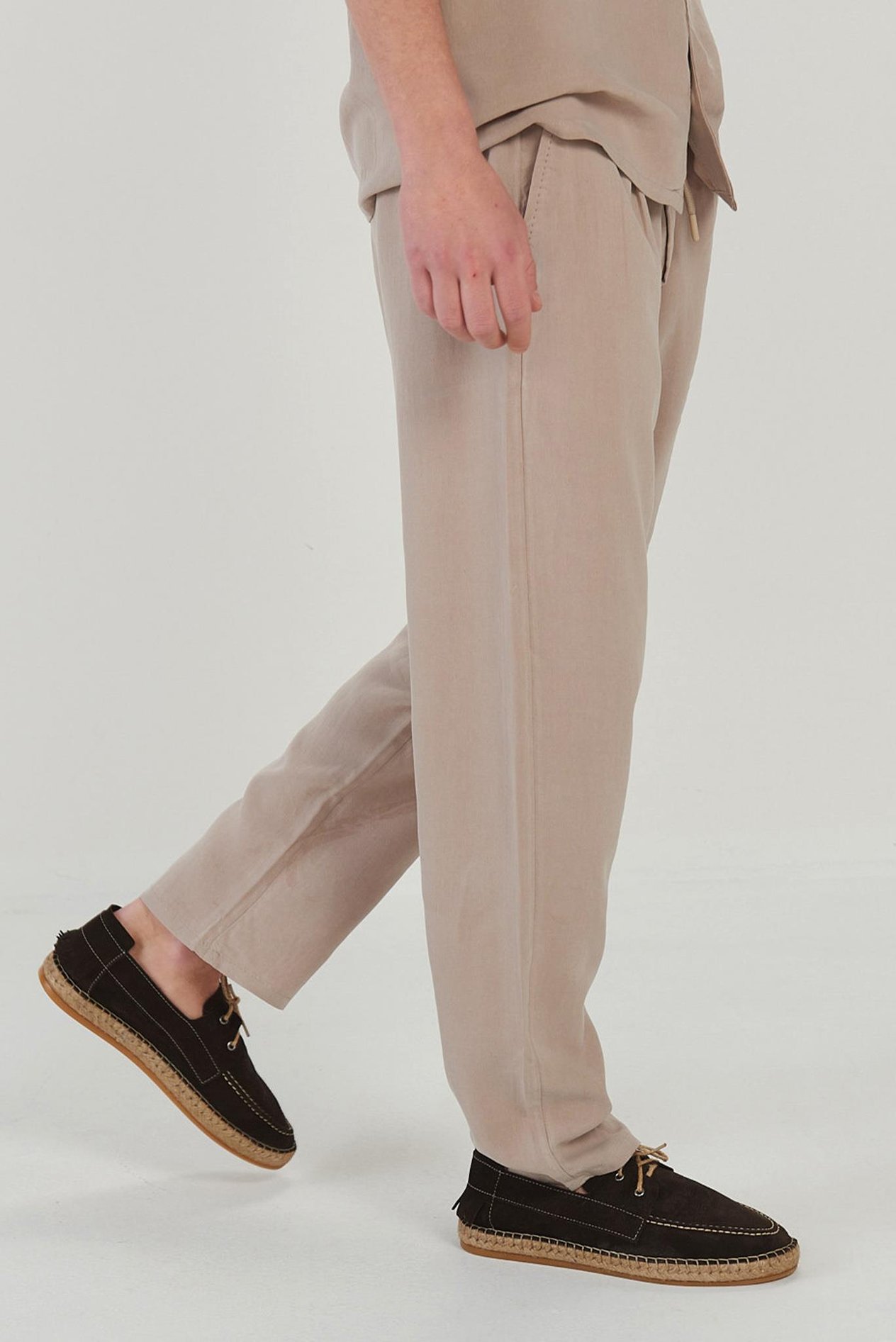 Yan Cepli Kordonlu Pantolon