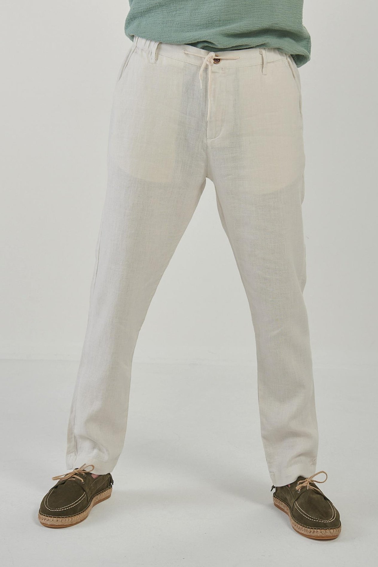 Yandan Cepli Lınen Kumaş Pantolon