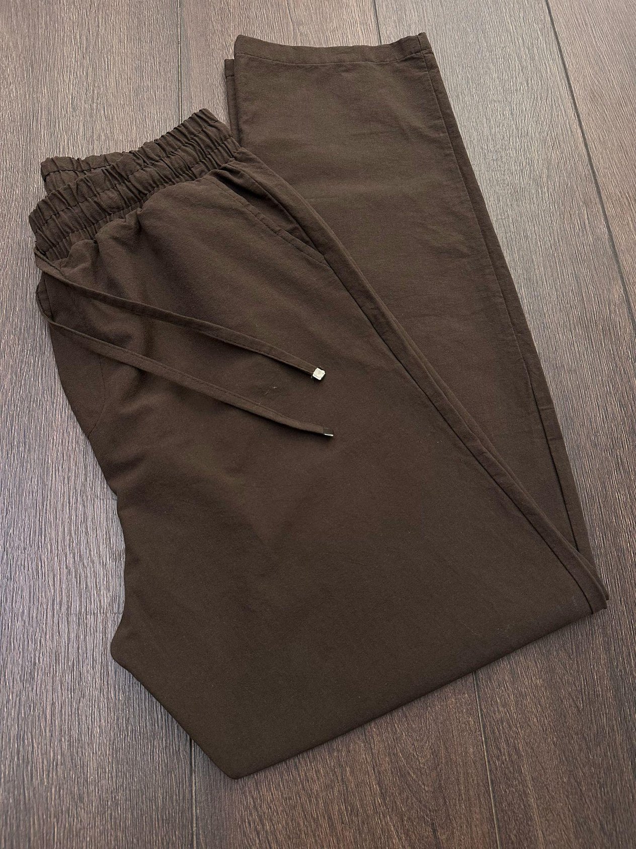 Yıkama Kumas Keten Baggy Keten  Pantolon
