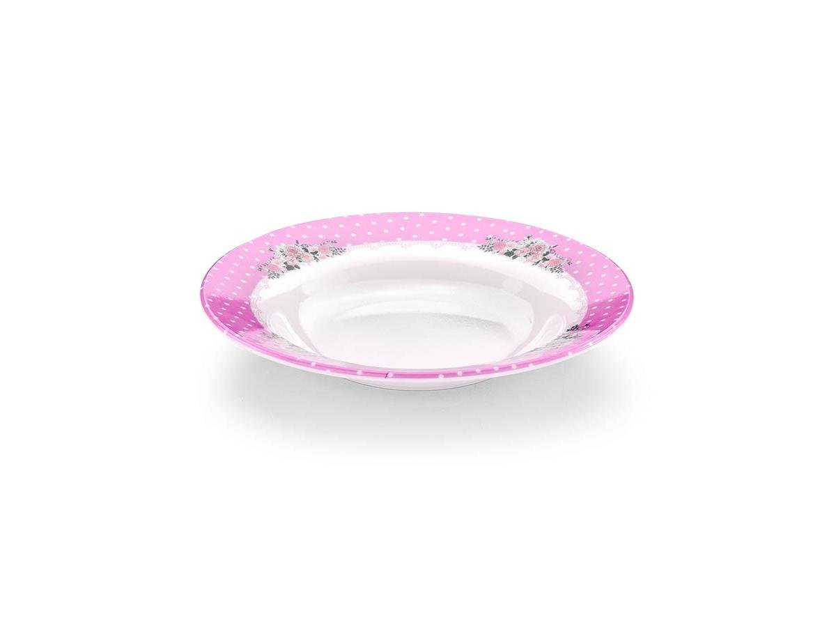 Yemek Tabağı Desenli Pembe 21 cm