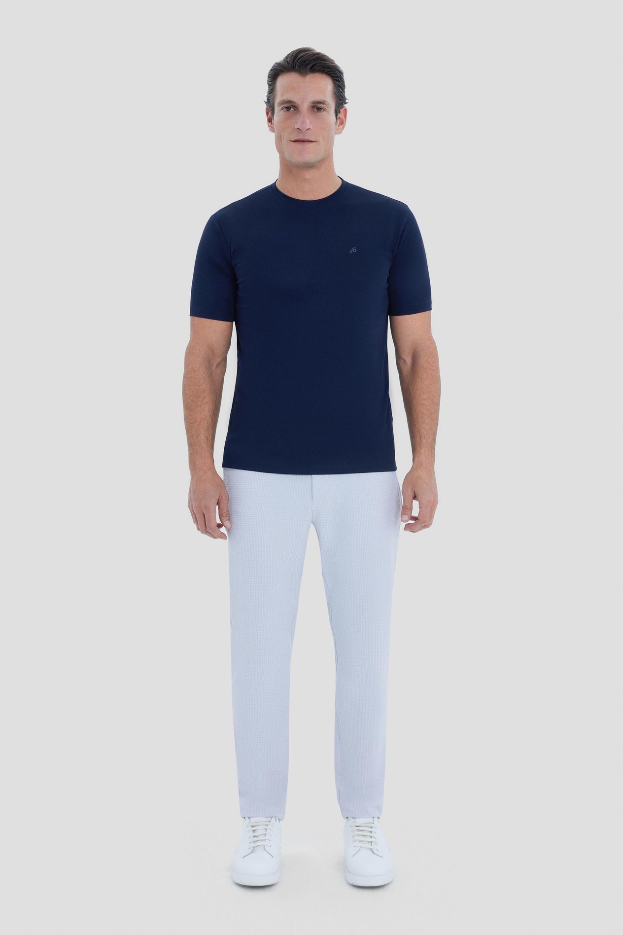 Lacivert Bisiklet Yaka  T-Shirt - Sabri Özel