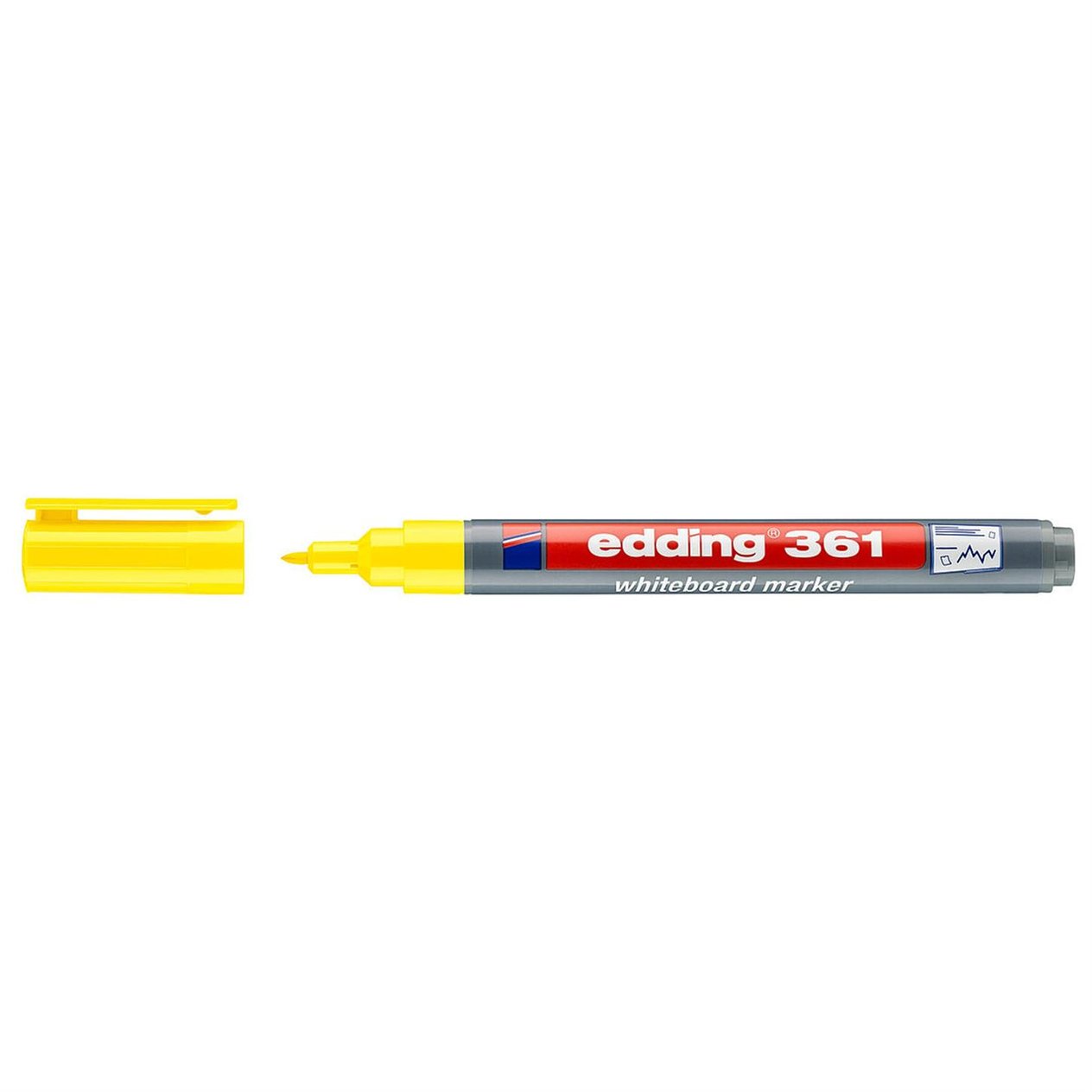 Edding 361 Beyaz Yazı Tahtası Kalemi Yuvarlak Uç 1 mm Sarı