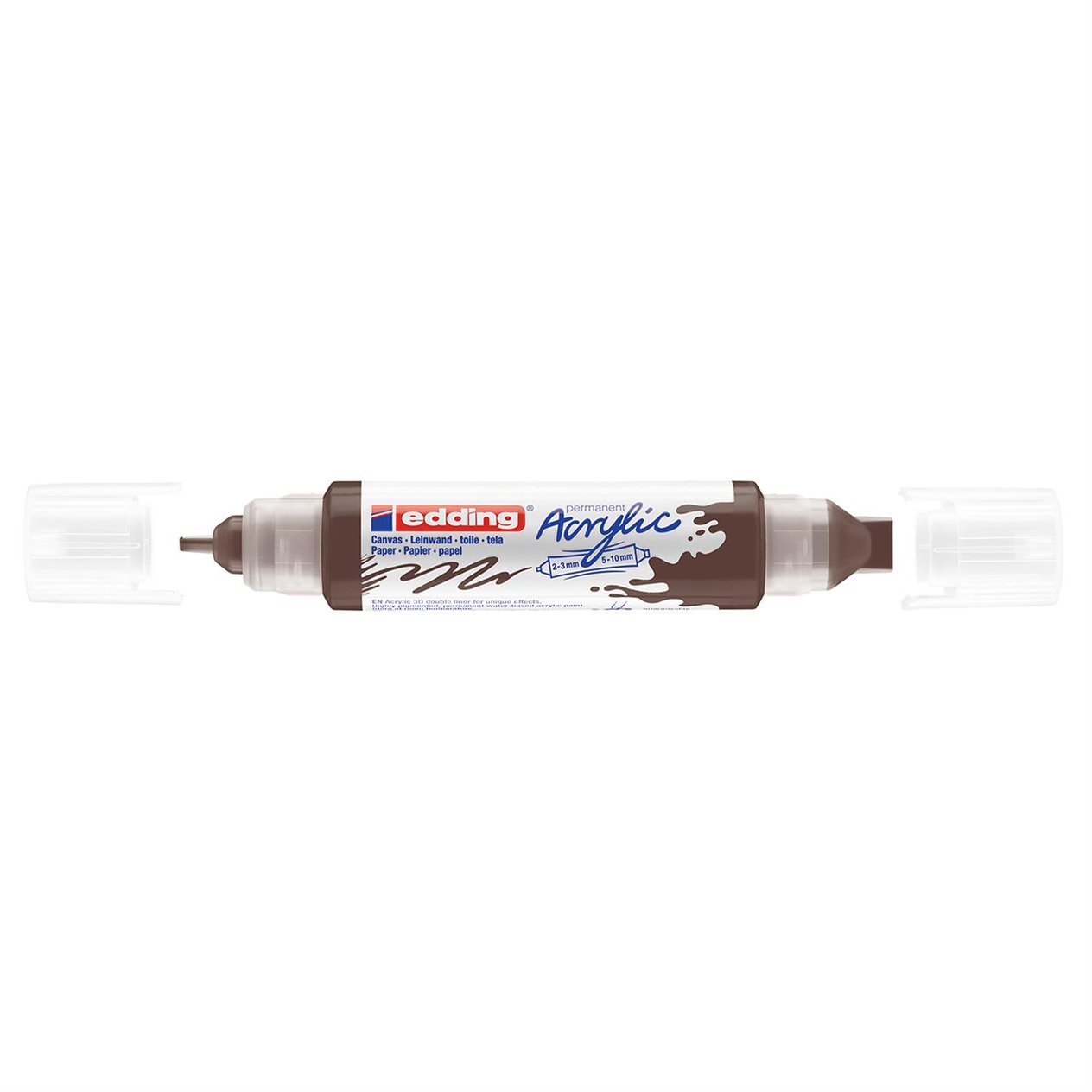 Edding 5400 Akrilik 3D Doubleliner Çift Uçlu Tüp  2-3 Ve 5-10 mm Çikolata Mat