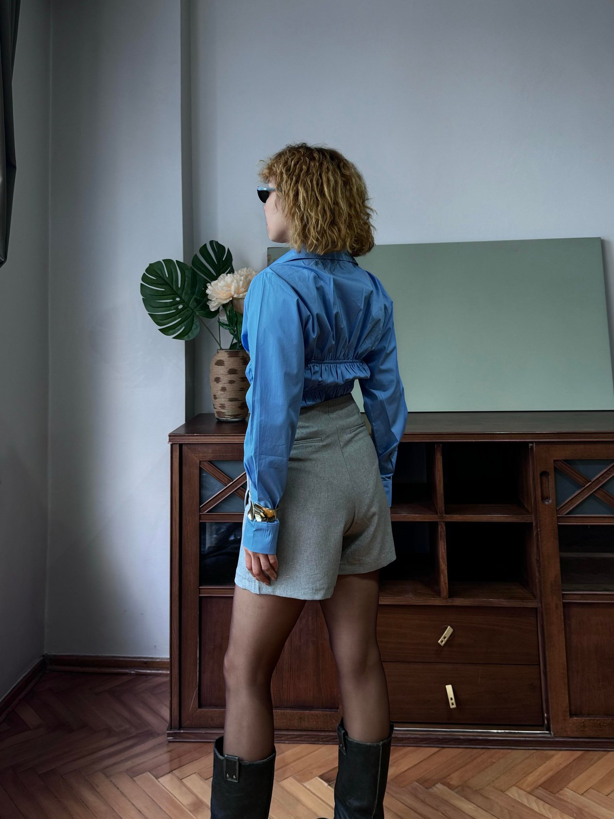 Tasarım Bağlamalı Detaylı Pinterest Poplin Gömlek