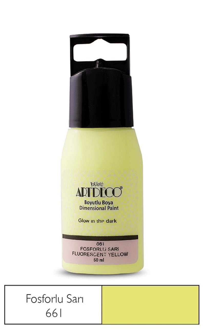 ARTDECO BOYUTLU BOYA FOSFORLU 60 ML SARI Y-042C-661