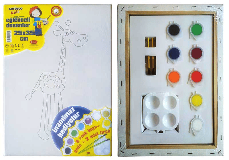 ARTDECO TUVAL BOYAMA SETİ KIDS DESENLİ 40x30 CM KEDİLER Y-DSTB-30-09