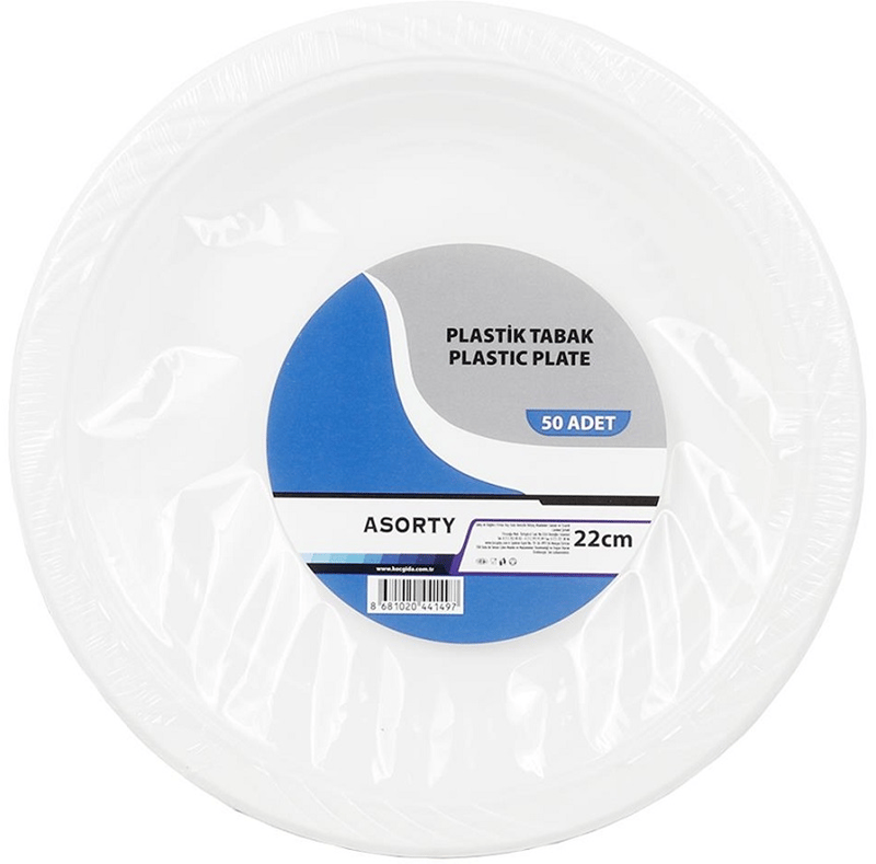 ASORTY TABAK PLASTİK 22 CM 1000 ADET 008280