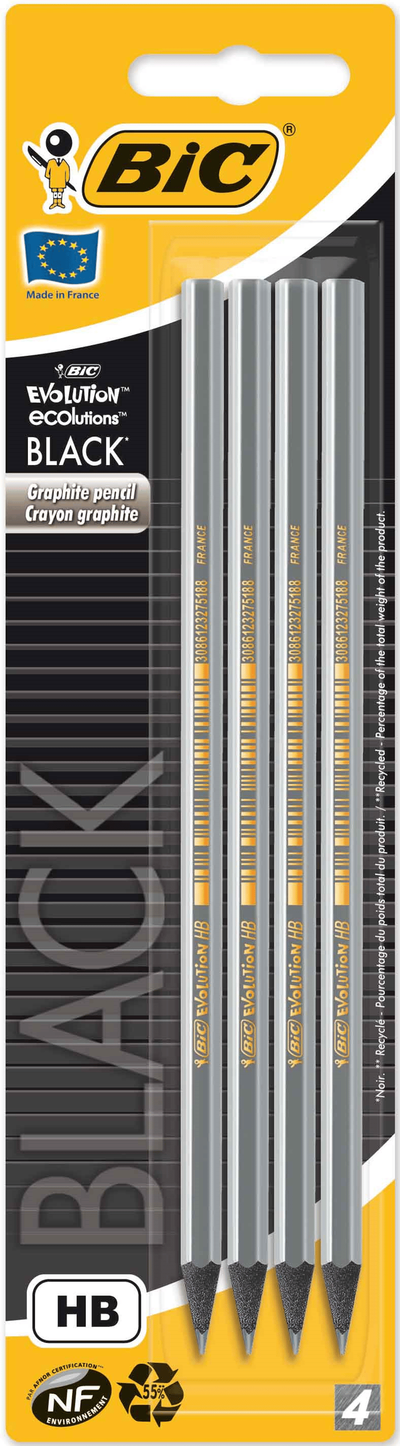 BIC KURŞUN KALEM EVOLUTION SİYAH 4 LÜ 896016