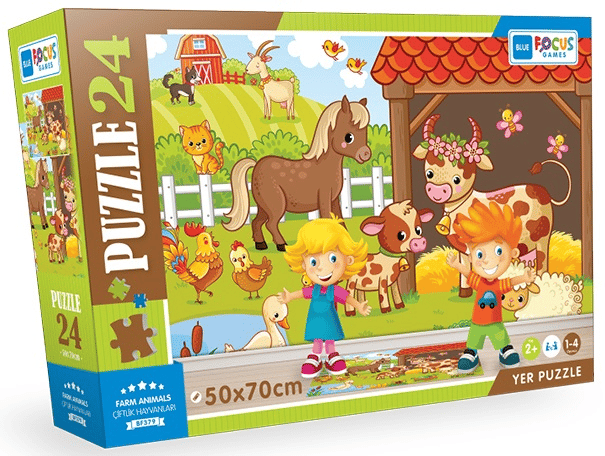 BLUE FOCUS PUZZLE 24 PARÇA ÇİFTLİK HAYVANLARI BF379