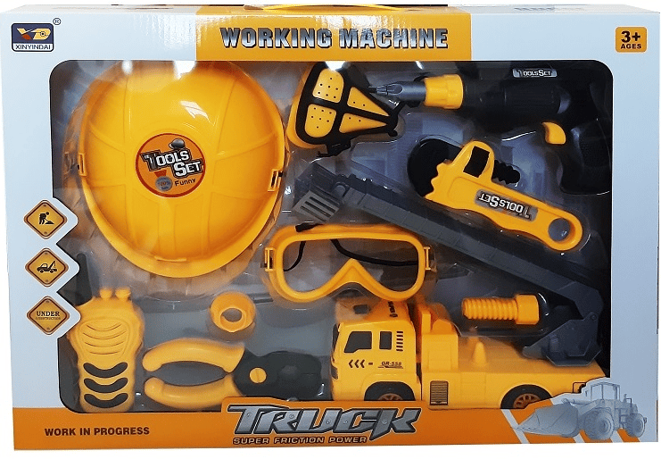 CANTOYS BARETLİ SÜRTMELİ İNŞAAT KAMYON SETİ CTOY-838-10A
