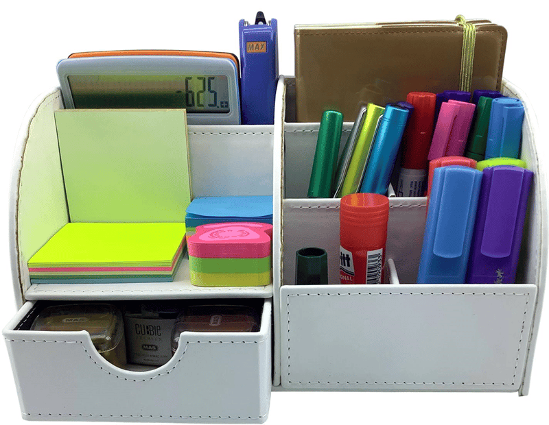 INN DESIGN ORGANİZER ÇEKMECELİ EFSUN SOFT DERİ PASTEL BEYAZ INN-DD-1059