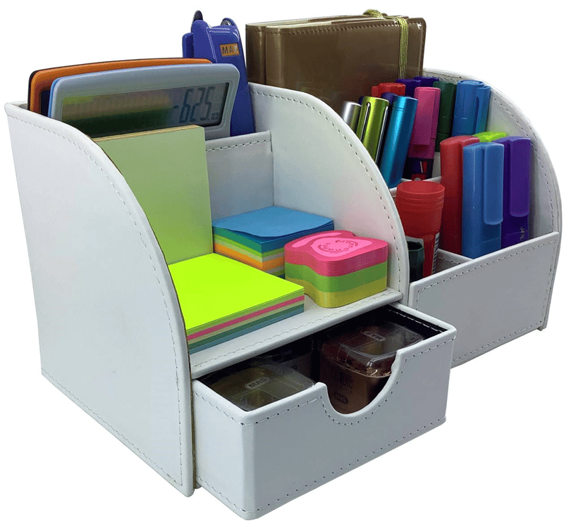INN DESIGN ORGANİZER ÇEKMECELİ EFSUN SOFT DERİ PASTEL BEYAZ INN-DD-1059