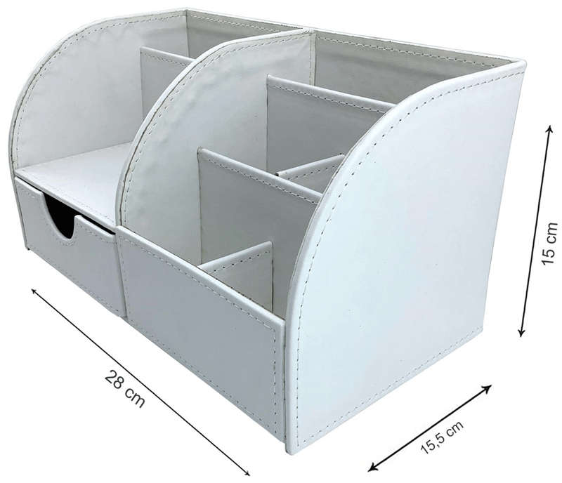 INN DESIGN ORGANİZER ÇEKMECELİ EFSUN SOFT DERİ PASTEL BEYAZ INN-DD-1059